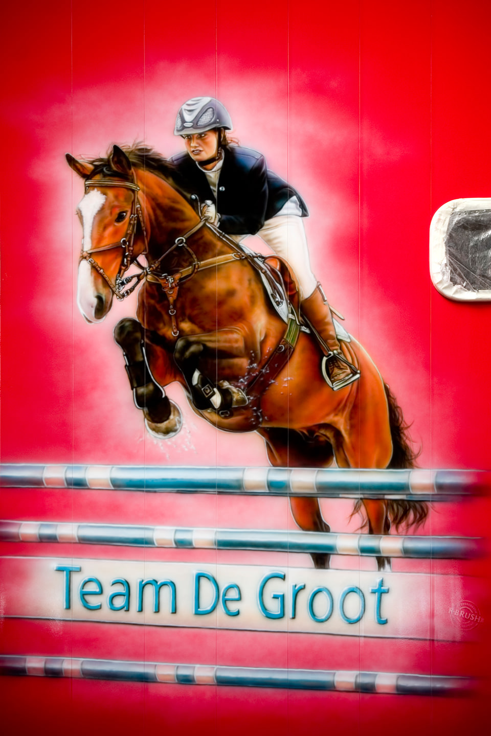 Paarden Trailer airbrush schildering