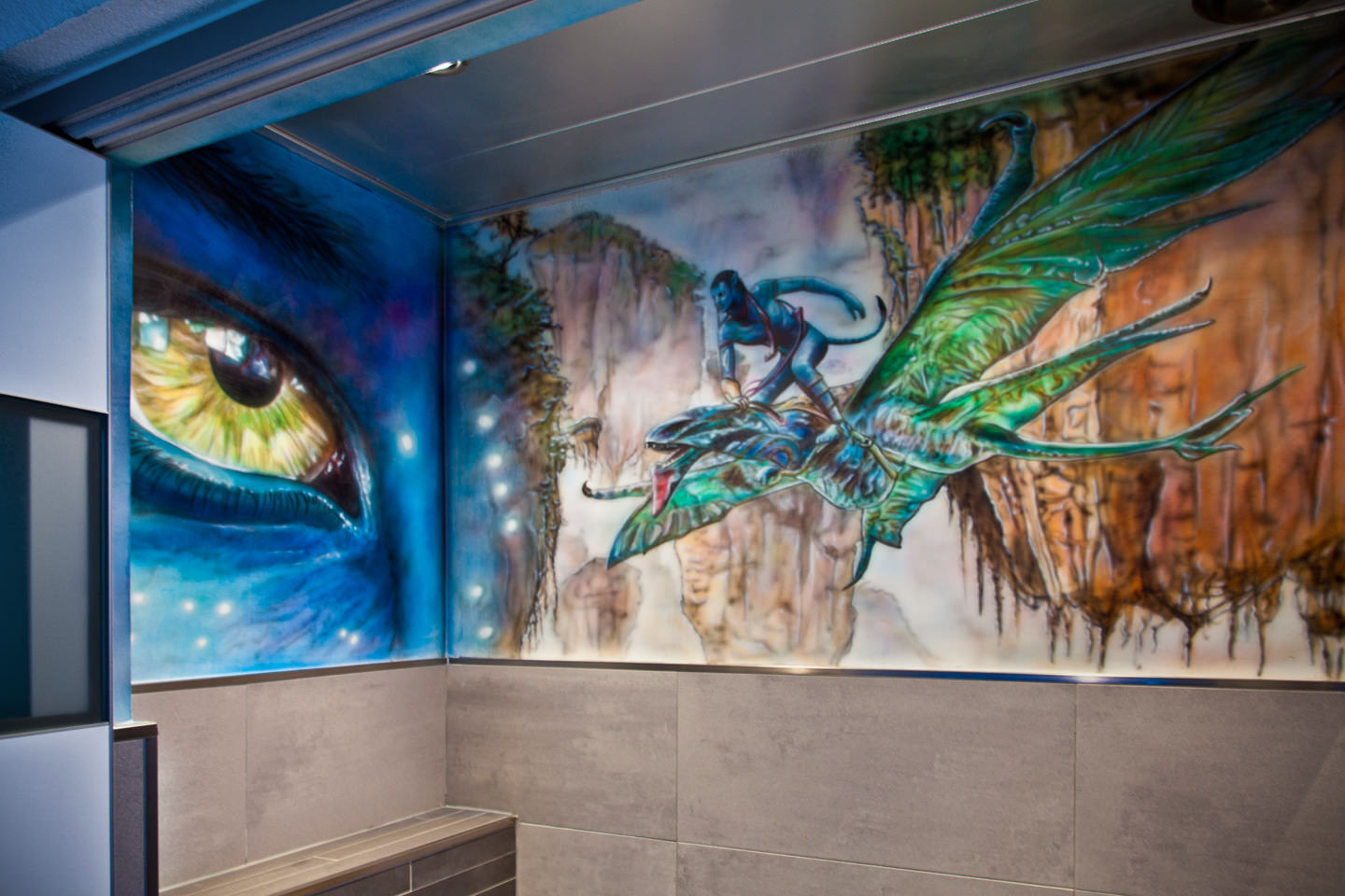 Muurschildering Avatar in wc / toilet