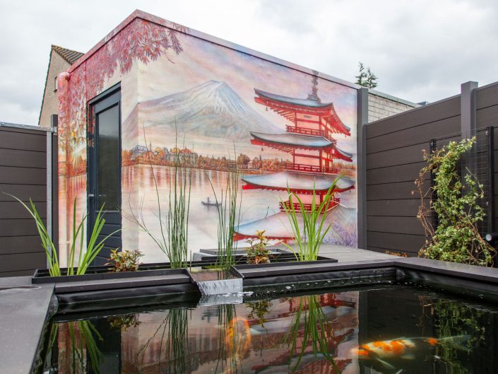 Japanse tuin schildering